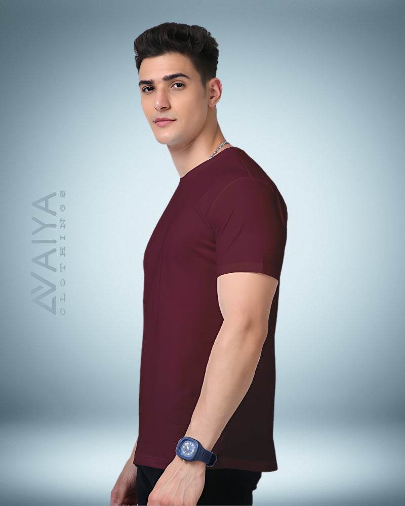 Supima Cotton T-Shirt for Men & Women | Maroon - Avaiya Clothings