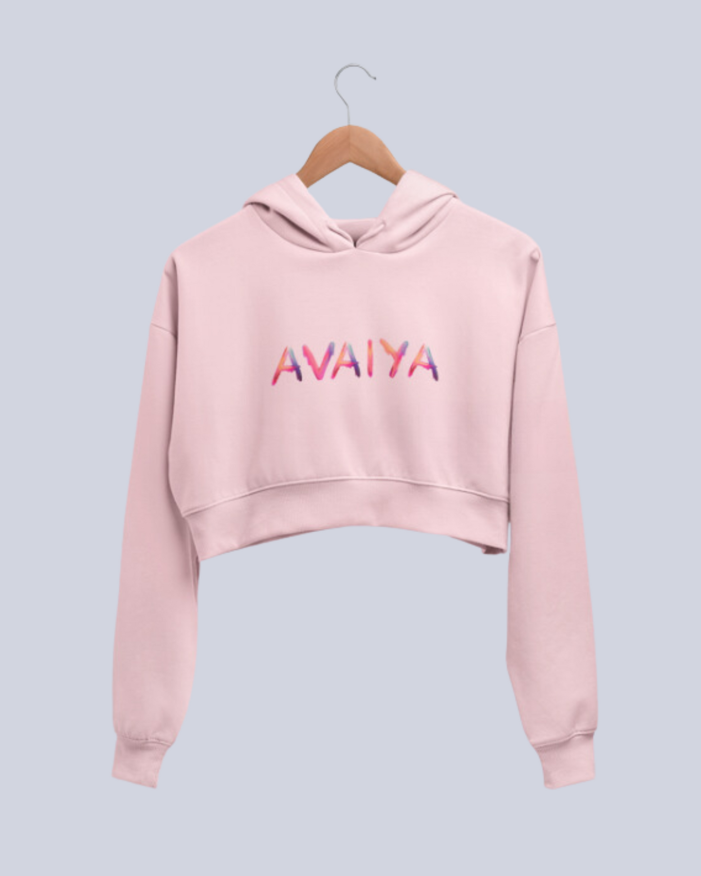 Avaiya's Women’s Crop Hoodie | Light Baby Pink - AvaiYa Clothing's