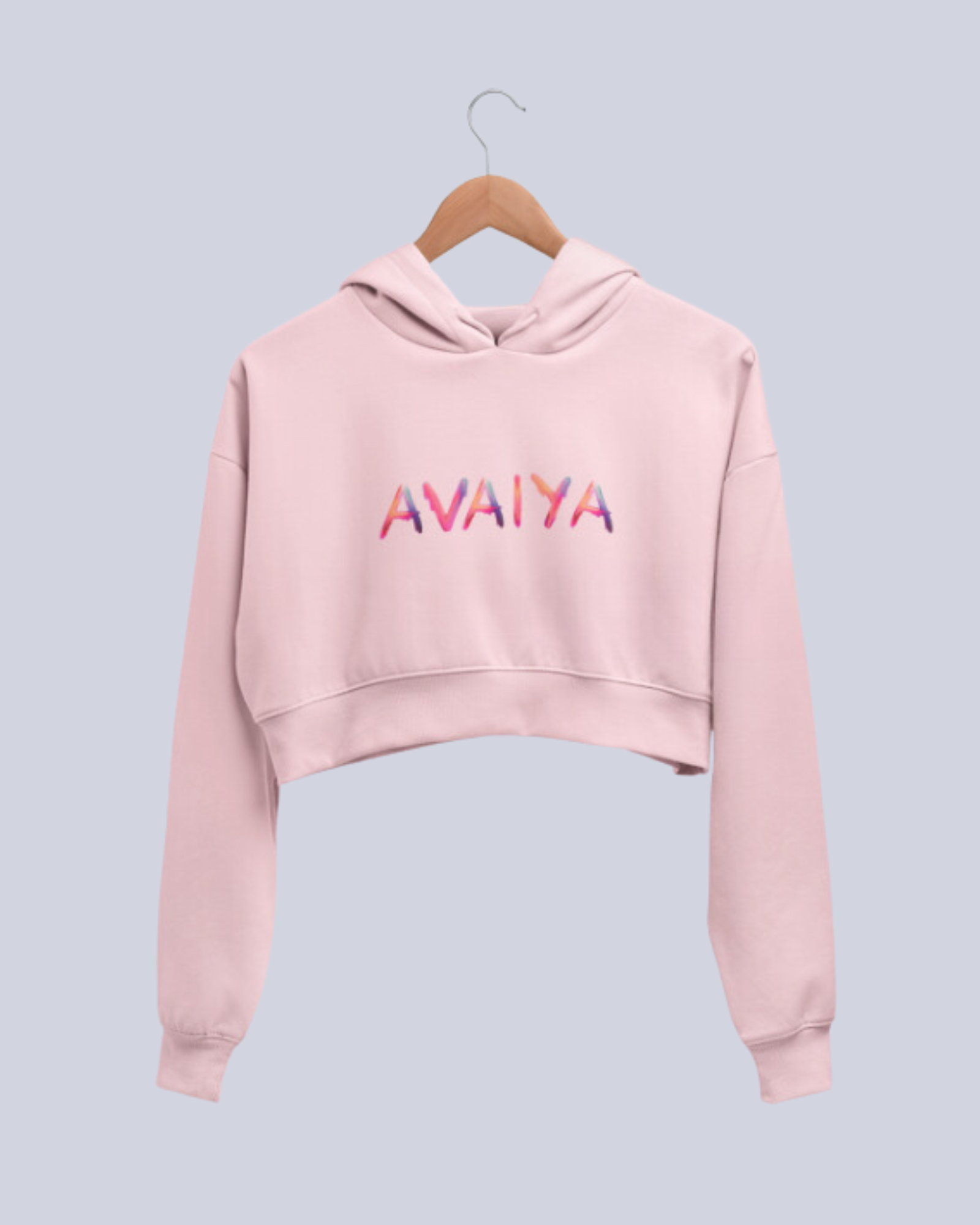 Avaiya's Women’s Crop Hoodie | Light Baby Pink - AvaiYa Clothing's