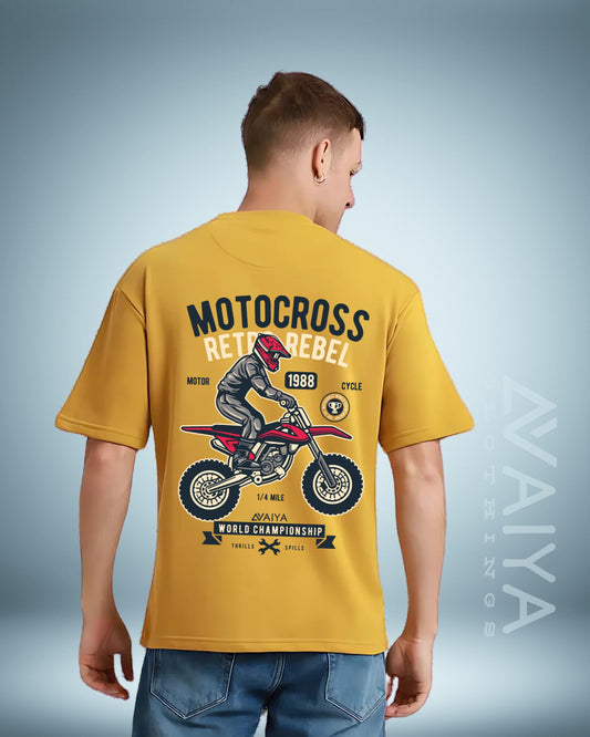 Motorcross Retro Rebel Oversized T-Shirt | Premium Quality by AvaiYa | Unisex