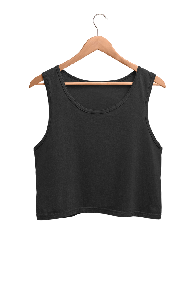 Women's Plain Crop Tank | Black