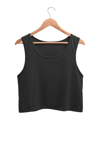 Women's Plain Crop Tank | Black