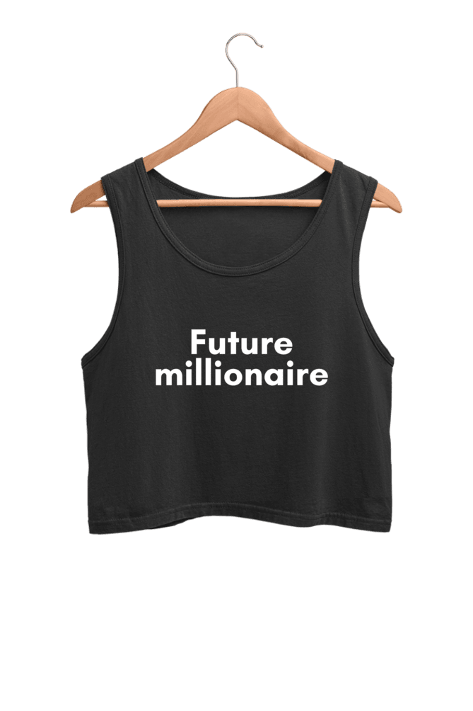 Future Millionaire | Women’s Crop Tank | Black - Avaiya Clothings
