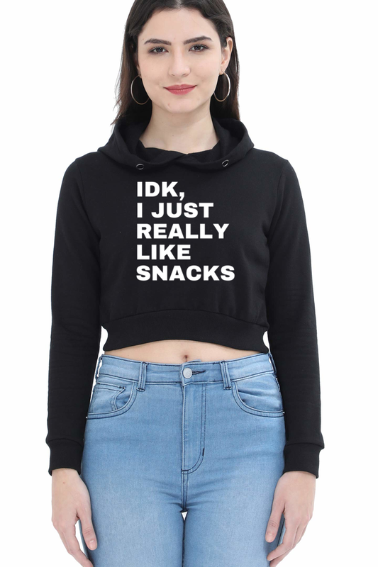 IDK Women’s Crop Hoodie | Black - AvaiYa Clothing's