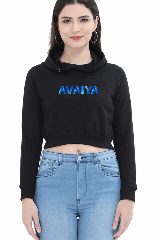 Avaiya's Women’s Crop Hoodie | Black - Avaiya Clothings