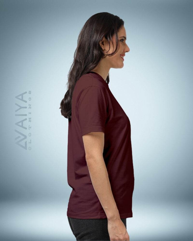 Supima Cotton T-Shirt for Men & Women | Maroon - Avaiya Clothings