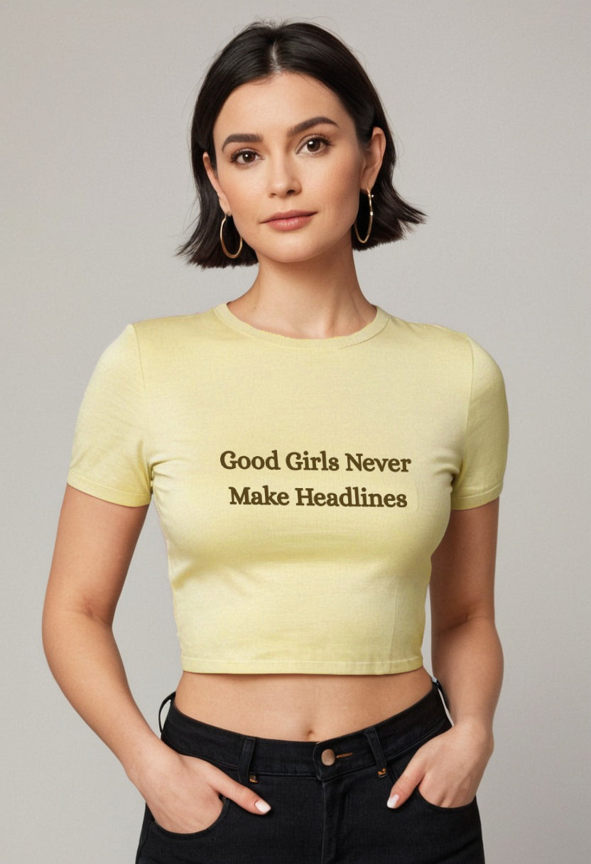 Good Girl | Women Crop Top | Beige