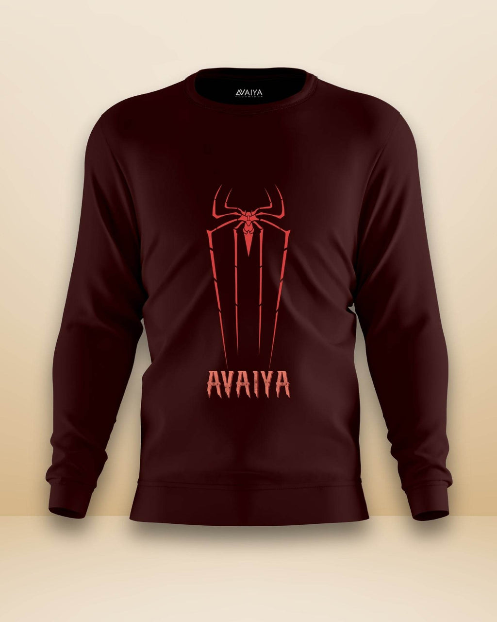 Spider Avaiya Sweatshirt | Unisex | Maroon - Avaiya Clothings