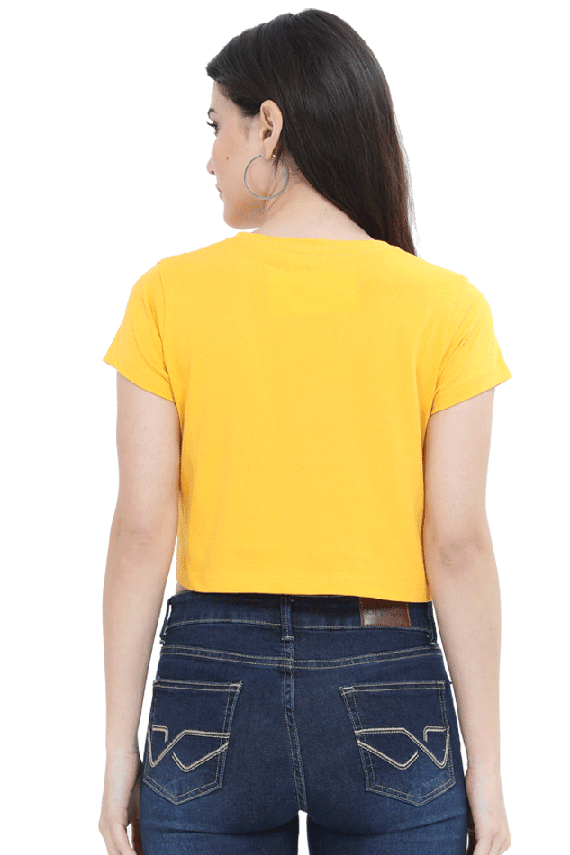 Everything Will Be Fine | Women Crop Top | Golden Yellow - Avaiya Clothings