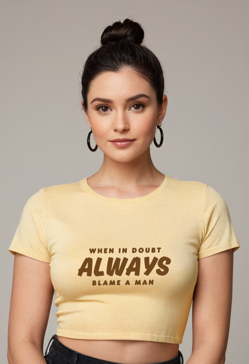 When In Doubt | Women Crop Top | Beige