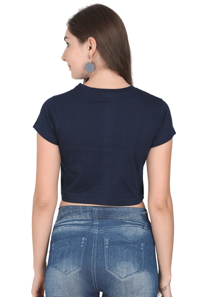 Make Boys Cry | Women Crop Top | Navi Blue - Avaiya Clothings