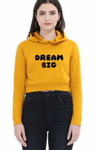 Dream Big | Women’s Crop Hoodie | Mustard Yellow - Avaiya Clothings