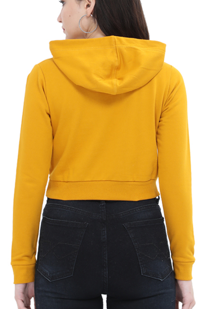 Dream Big | Women’s Crop Hoodie | Mustard Yellow - AvaiYa Clothing's