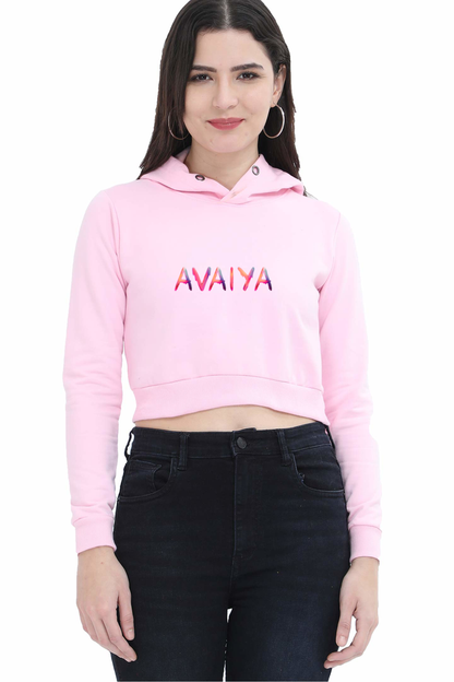 Avaiya's Women’s Crop Hoodie | Light Baby Pink - AvaiYa Clothing's