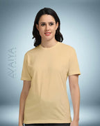 Supima Cotton T-Shirt for Men & Women | Beige - Avaiya Clothings