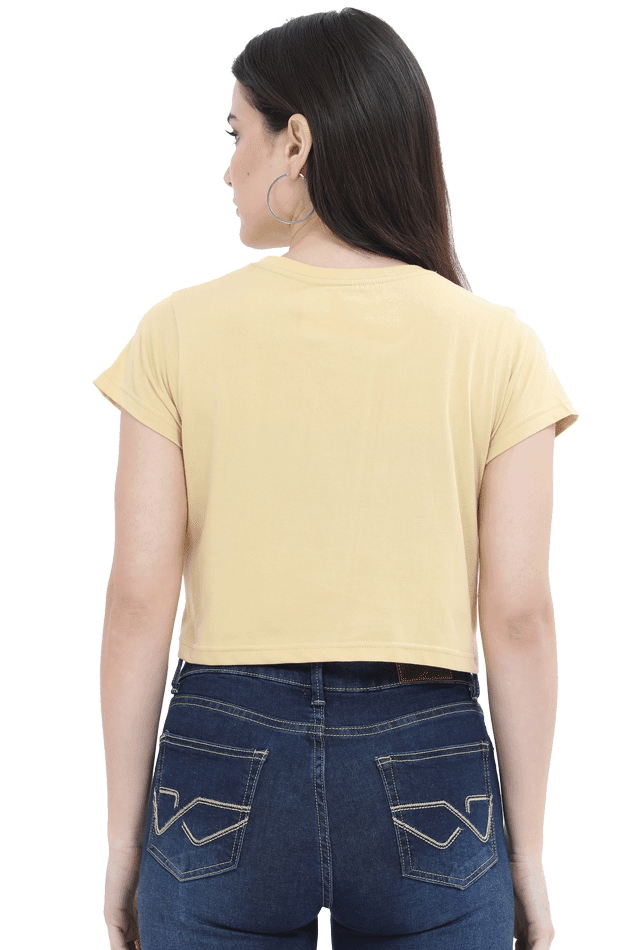 Good Girl | Women Crop Top | Beige - Avaiya Clothings