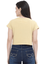Good Girl | Women Crop Top | Beige - Avaiya Clothings
