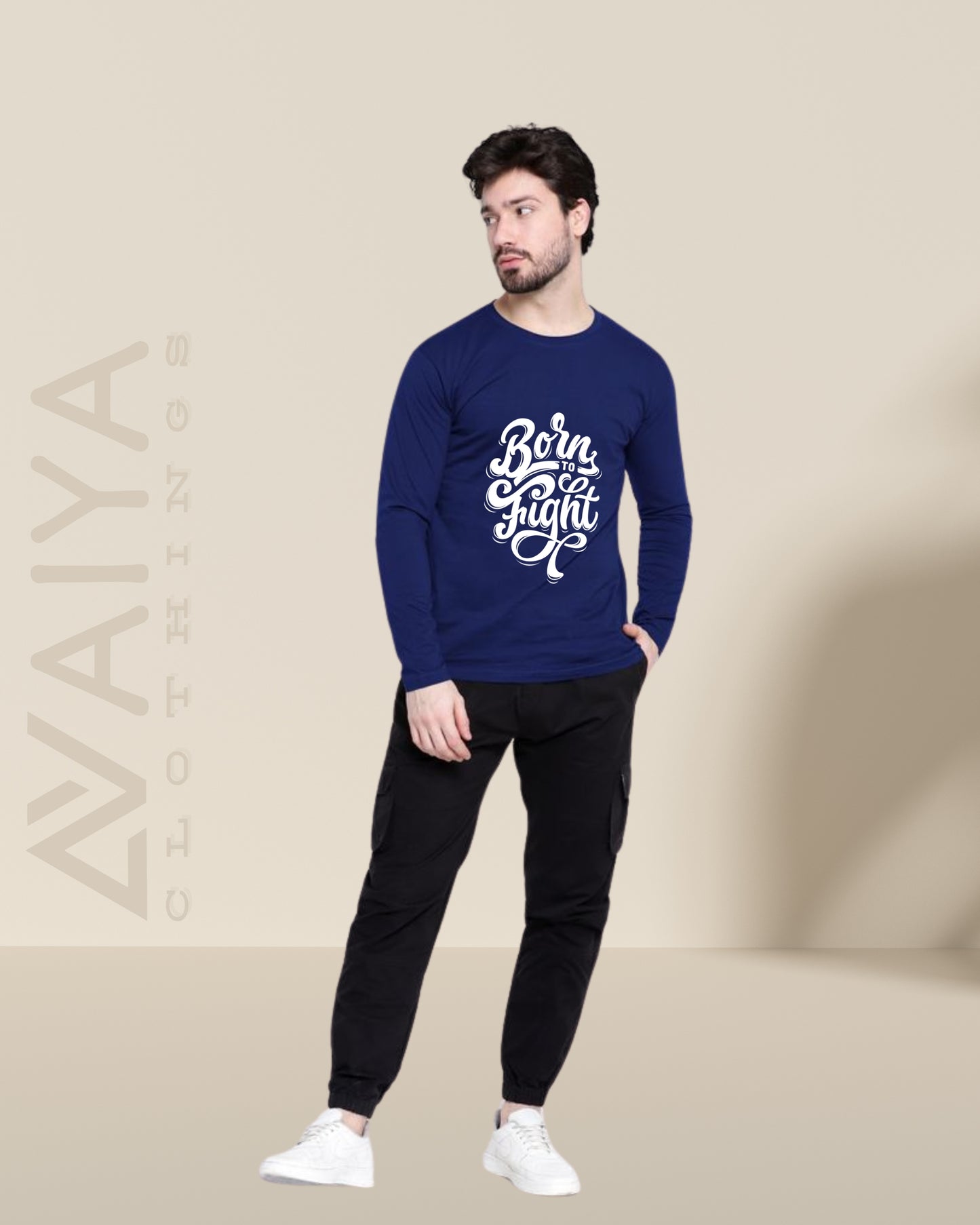 Born To Fight | Full Sleeves Round Neck T-Shirt | Unisex