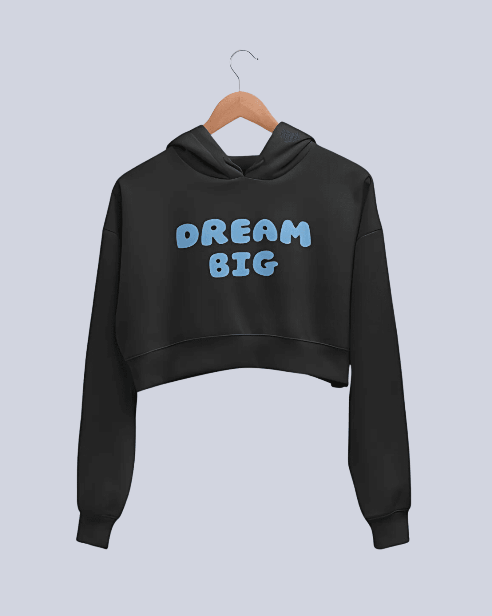 Dream Big | Women’s Crop Hoodie | Black - Avaiya Clothings