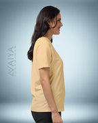 Supima Cotton T-Shirt for Men & Women | Beige - Avaiya Clothings