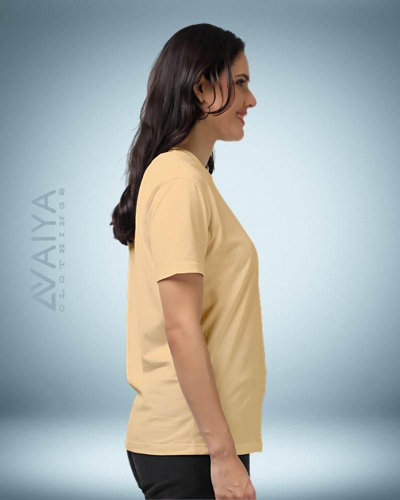 Supima Cotton T-Shirt for Men & Women | Beige - Avaiya Clothings