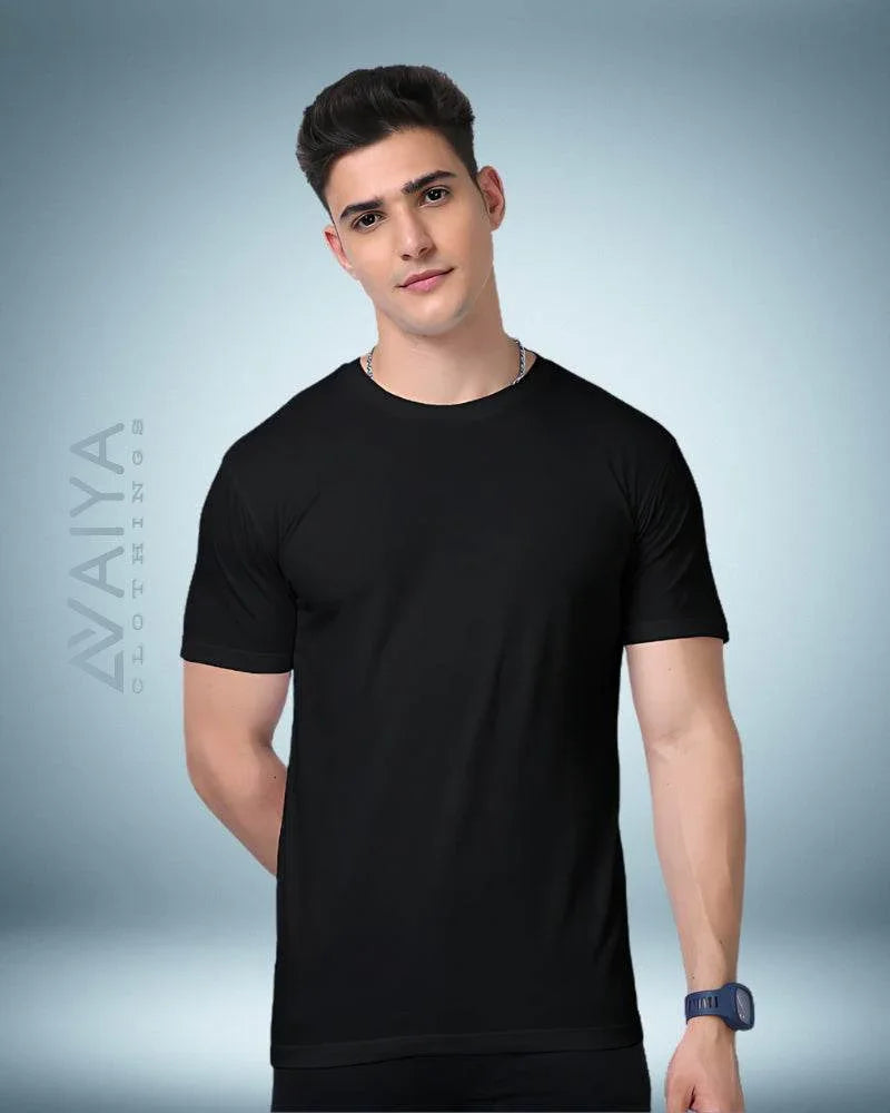 Supima Cotton T-Shirt for Men & Women | Black - Avaiya Clothings