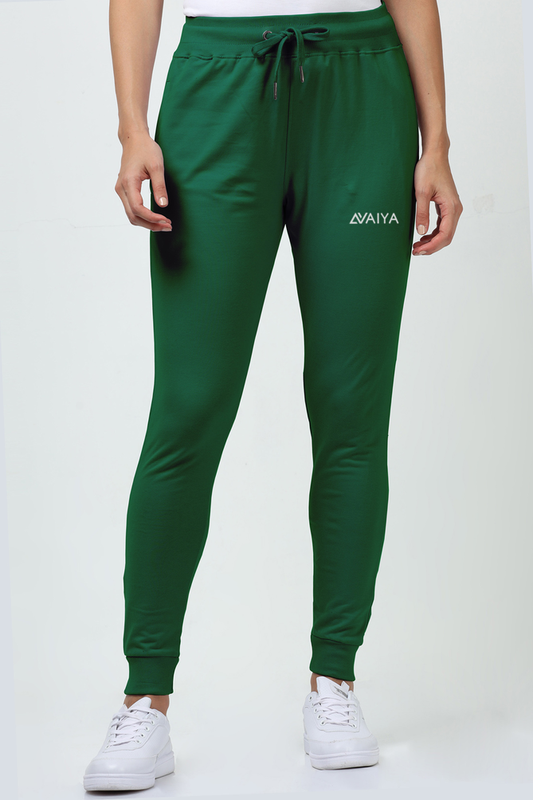 Pocket-Print Joggers in Organic Cotton | Man and Woman | Bottle Green
