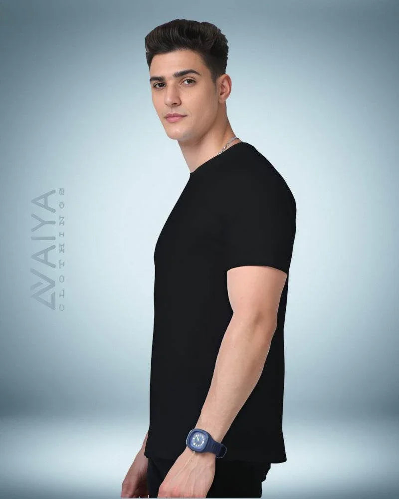 Supima Cotton T-Shirt for Men & Women | Black - Avaiya Clothings
