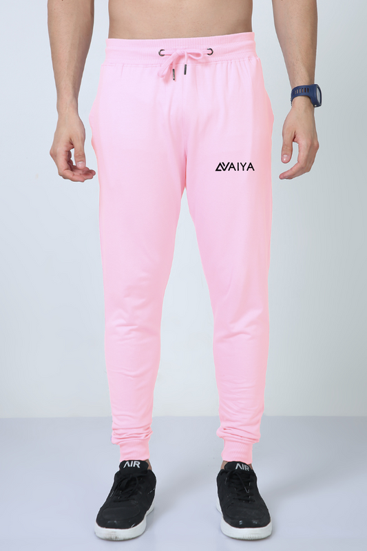 Pocket-Print Joggers in Organic Cotton | Man and Woman | Light Baby Pink - AvaiYa Clothing's