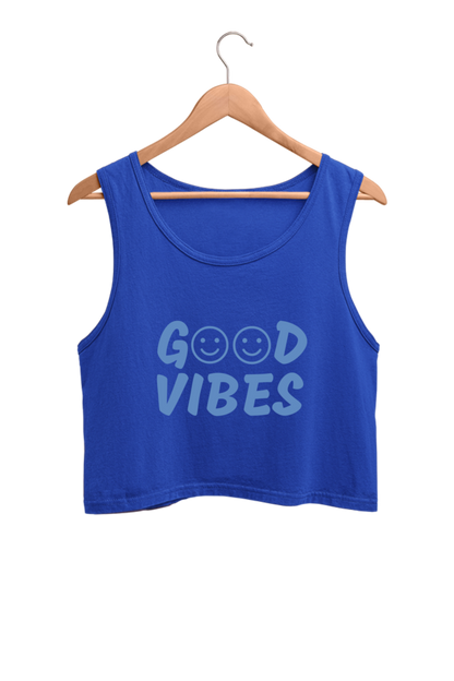 Good Vibes | Women’s Crop Tank | Royal Blue