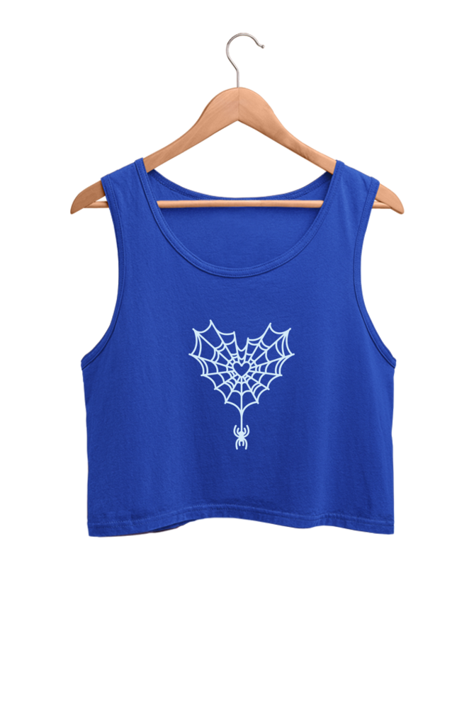 Heart Spider Web | Women’s Crop Tank | Royal Blue