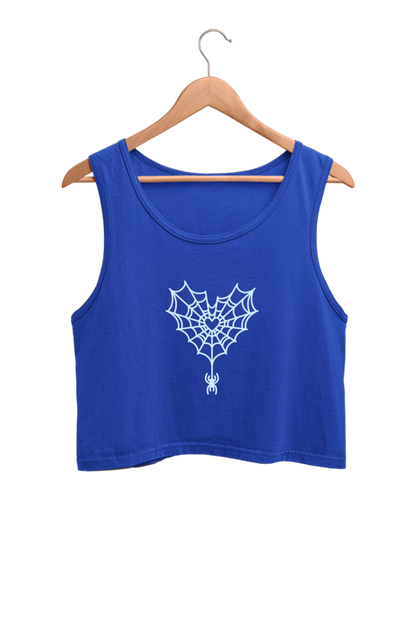 Heart Spider Web | Women’s Crop Tank | Royal Blue