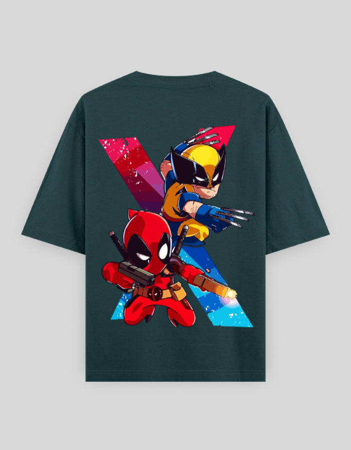 Deadpool & Wolverine Oversized T-Shirt | Petrol Blue | Premium Quality by AvaiYa | Unisex - AvaiYa Clothing's