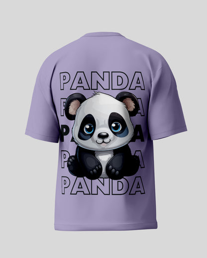 Panda Oversized T-Shirt | Lavender | Premium Quality by AvaiYa