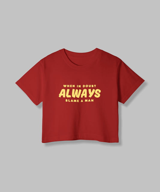 When in Doubt | Women Crop Top | Red - AvaiYa Clothing's