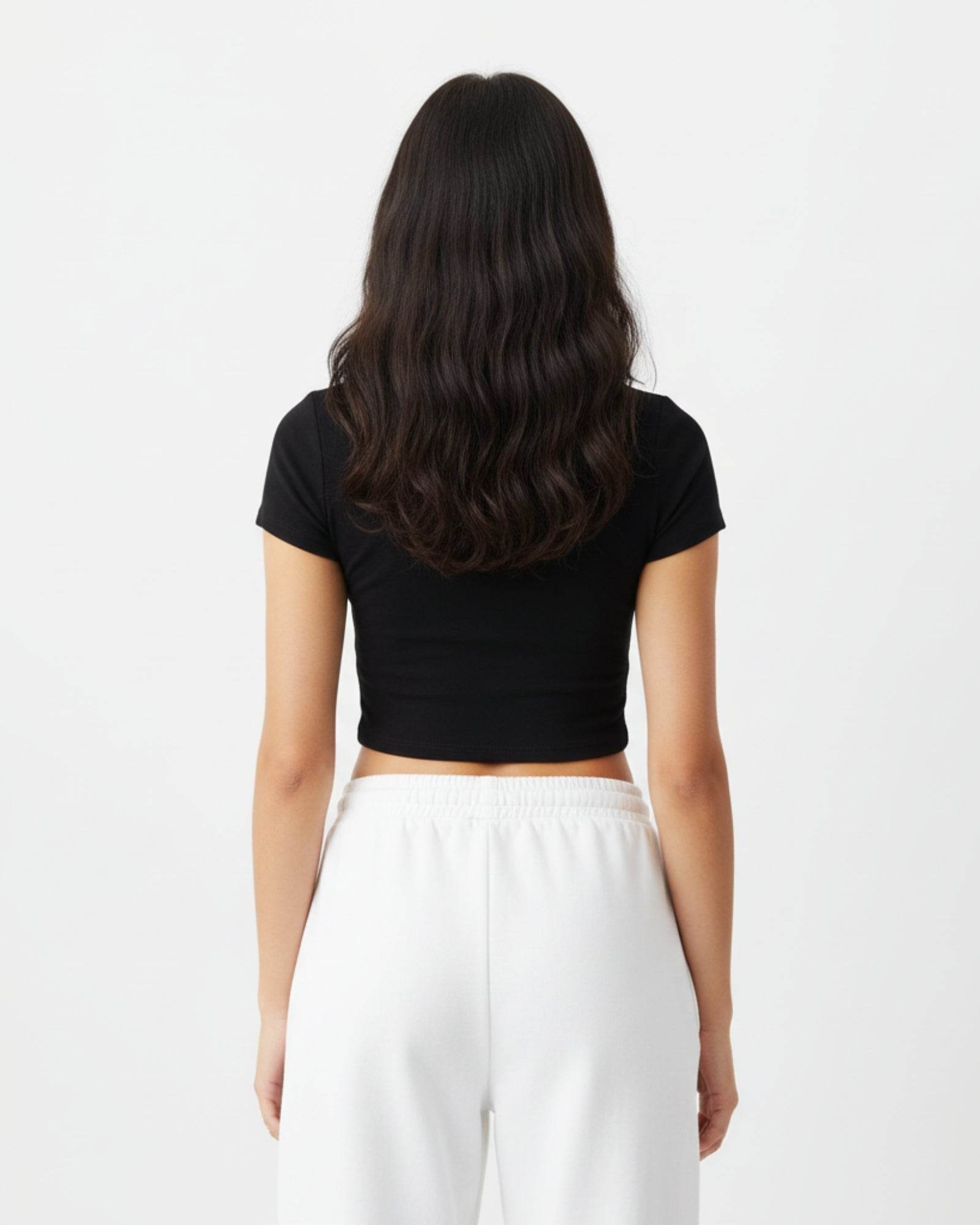 Plain Black Baby Tee For Women - Avaiya Clothings