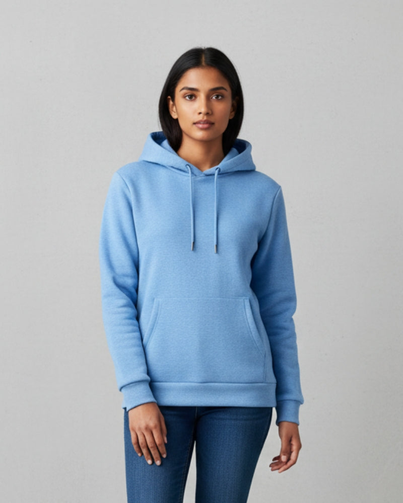Plain Baby Blue Classic  Hoodie | For Man And Woman