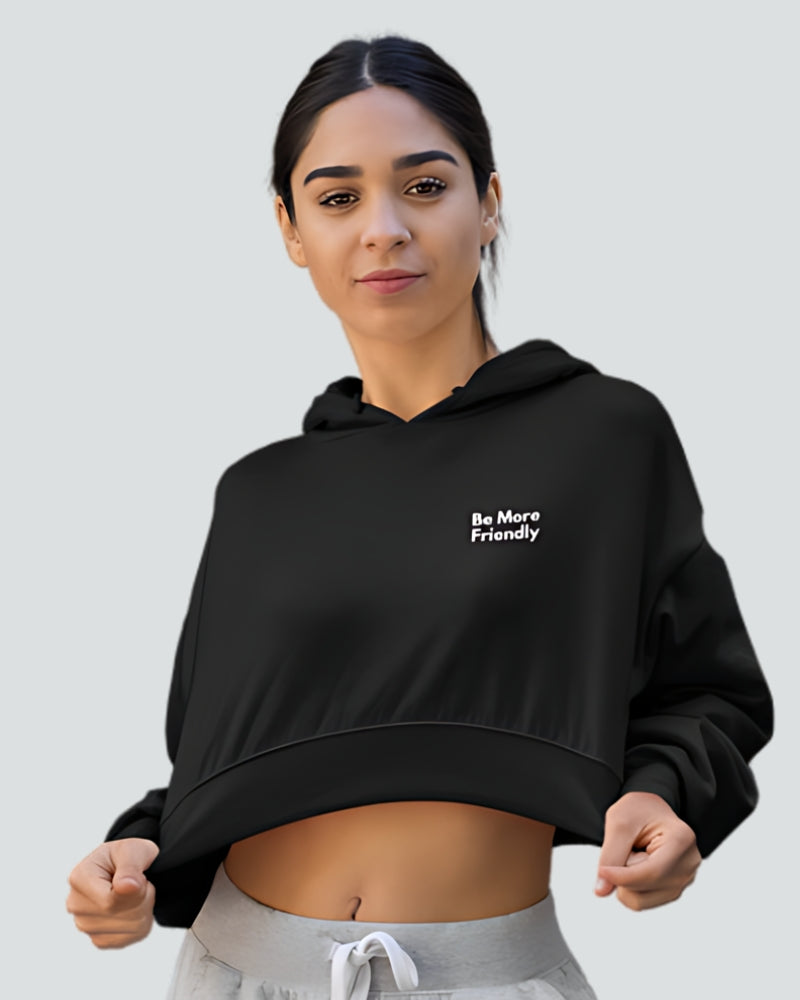 Be More Friendly | Women’s Crop Hoodie