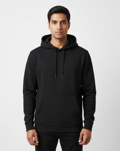 Plain Classic  Hoodie | For Man And Woman | Black