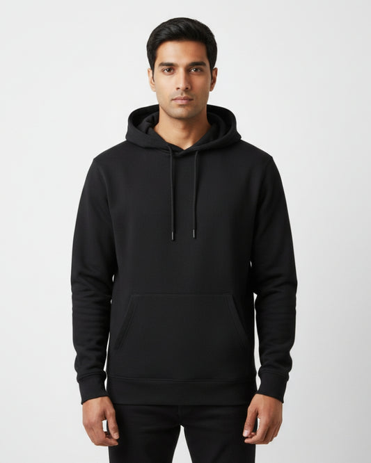 Plain Classic  Hoodie | For Man And Woman | Black