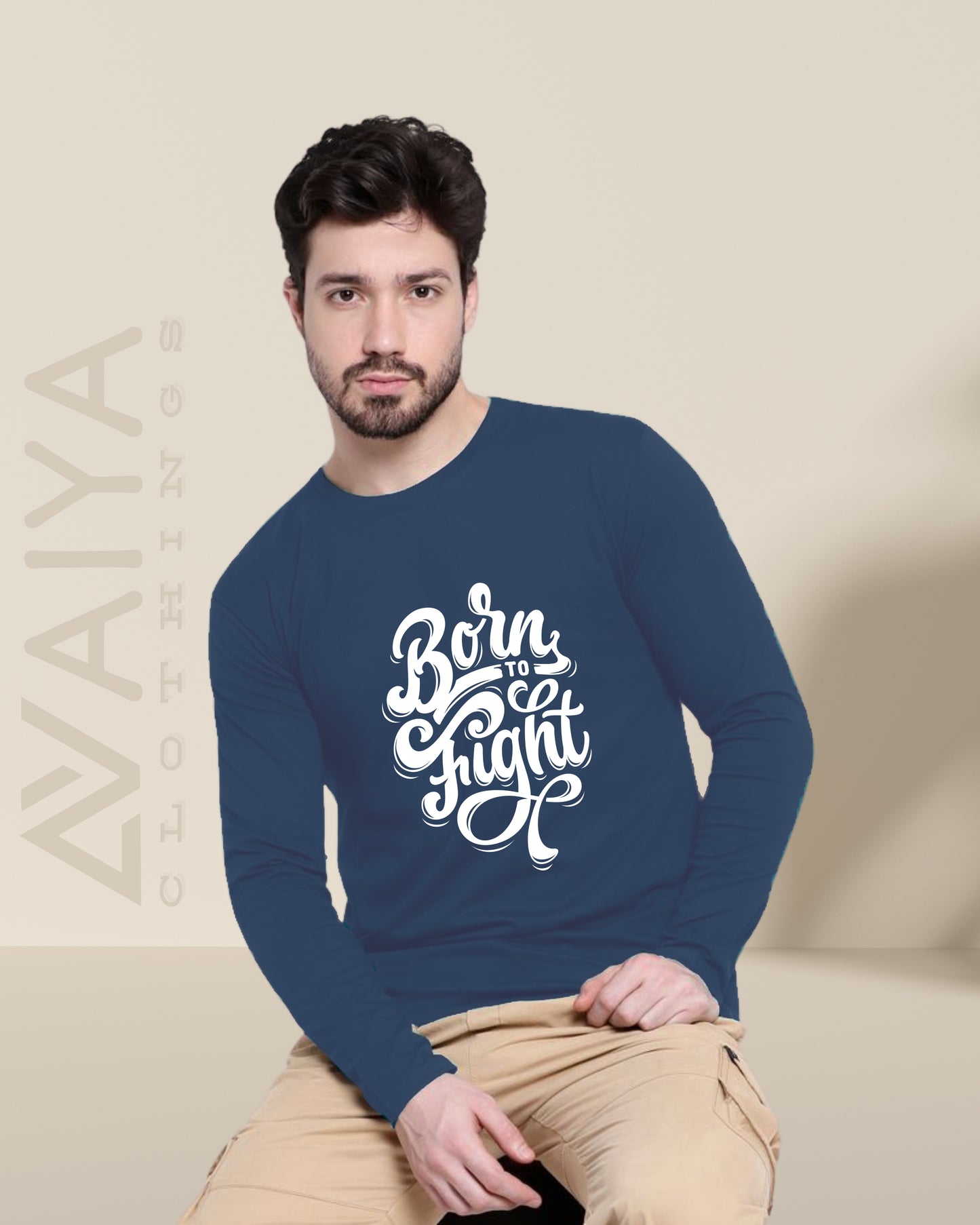 Born To Fight | Full Sleeves Round Neck T-Shirt | Unisex