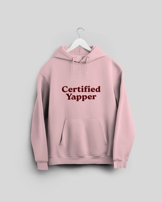 Certified Yapper | Classic Comfort Hoodie | Unisex | Light Baby Pink
