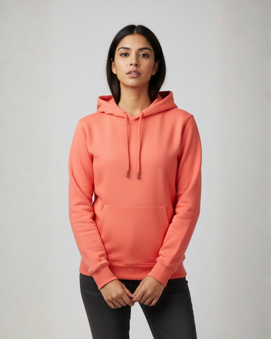 Plain Classic  Hoodie | For Man And Woman | Coral
