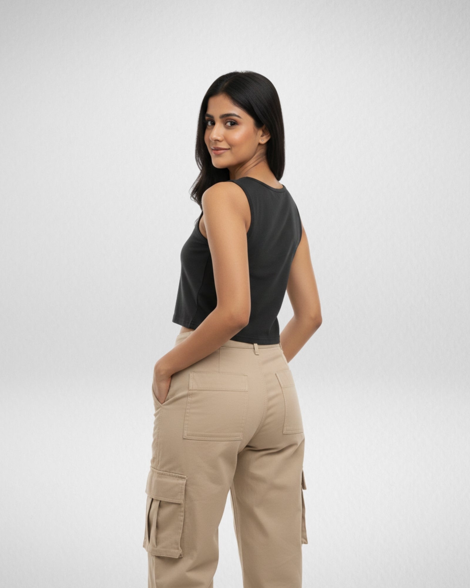 What? | Women’s Crop Tank | Black