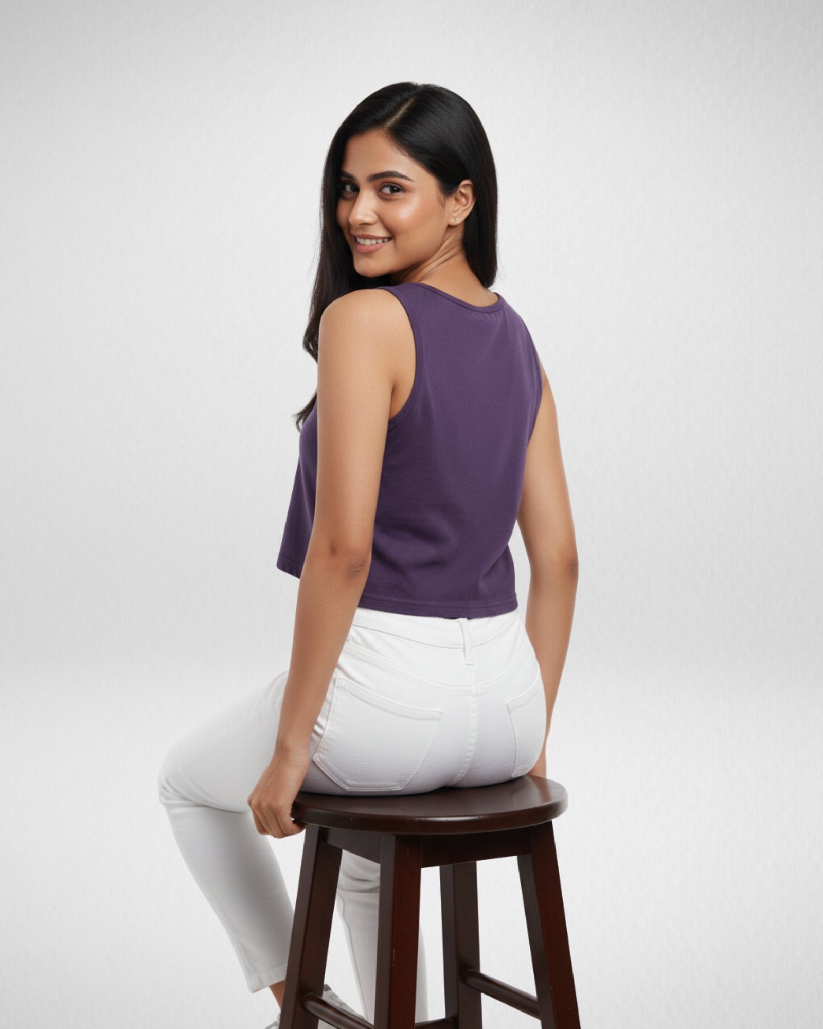 What? | Women’s Crop Tank | Purple