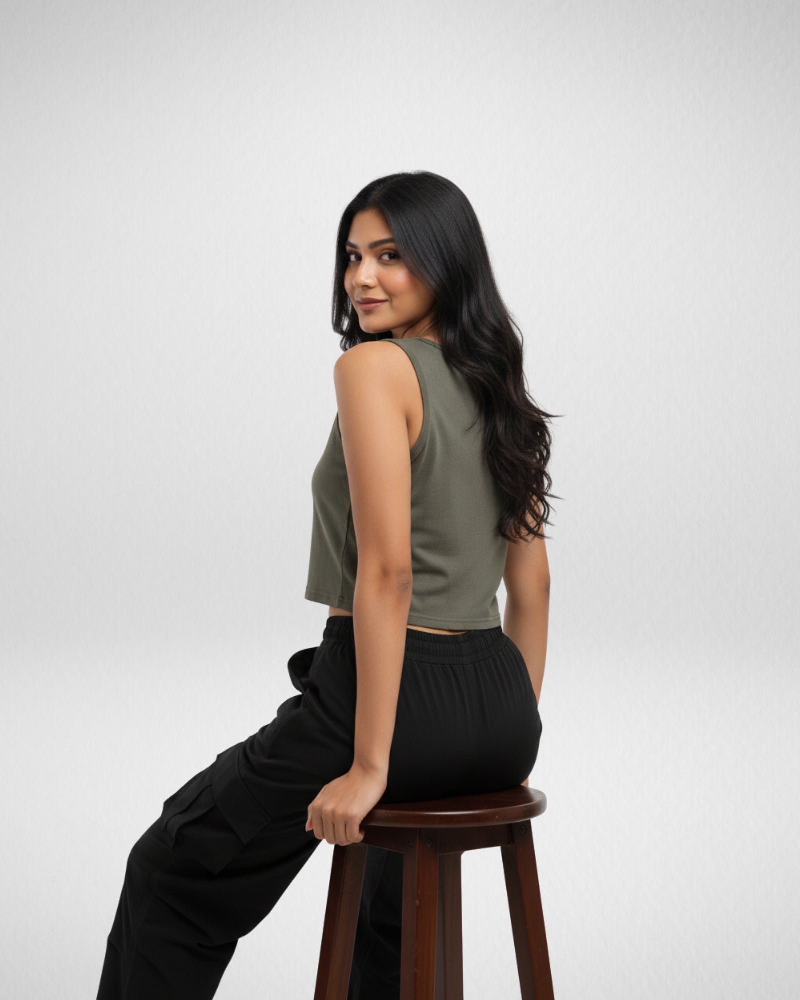 Spring is Here | Women’s Crop Tank | Olive Green