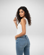 Good Vibes | Women’s Crop Tank | White