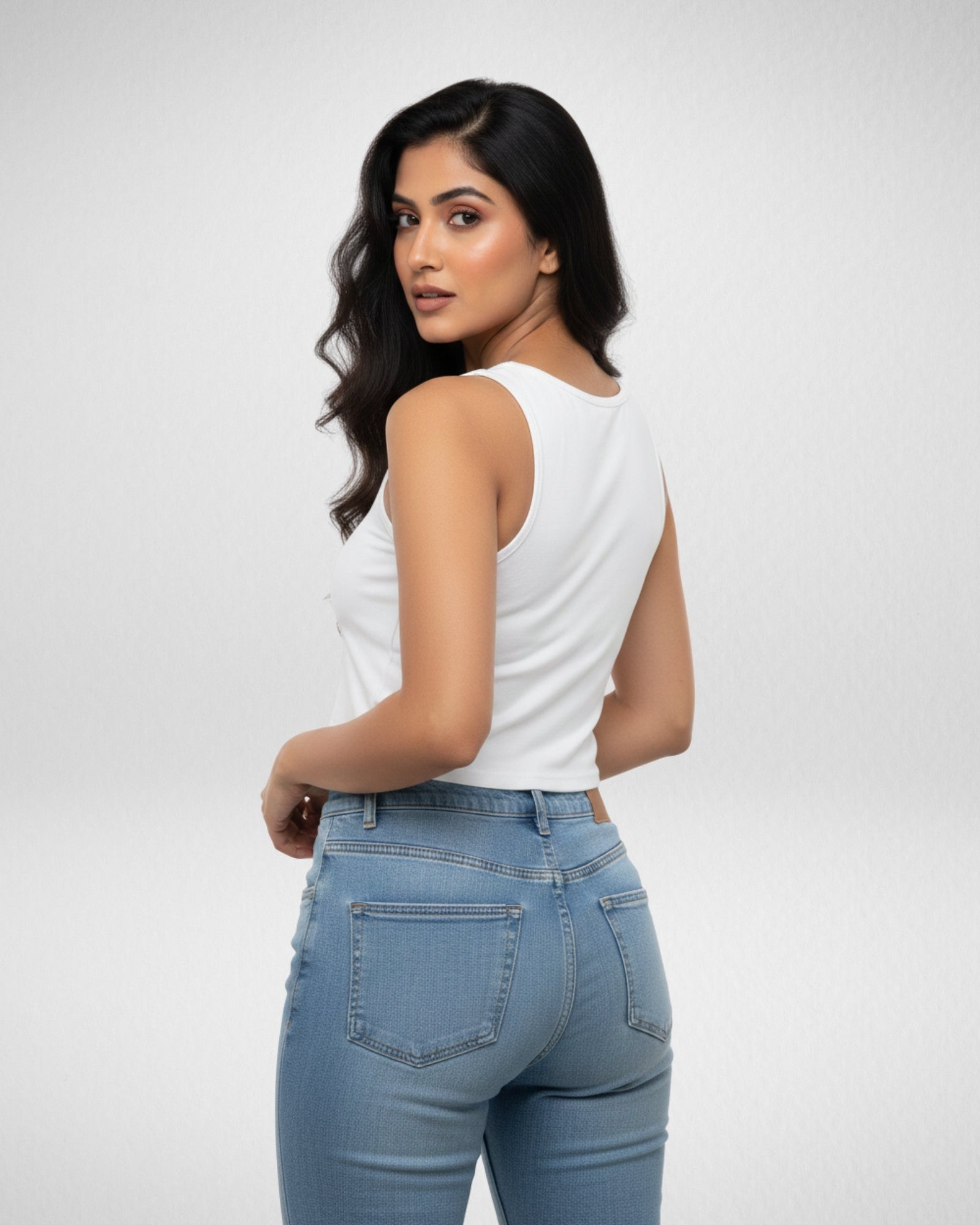 Heart Spider Web | Women’s Crop Tank | White