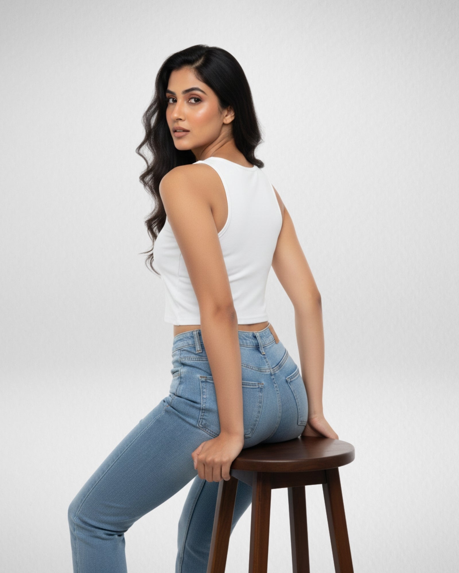 Heart Spider Web | Women’s Crop Tank | White