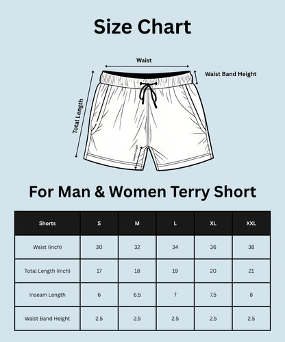 Avaiya Unisex Terry Shorts | For Man And Women | Black